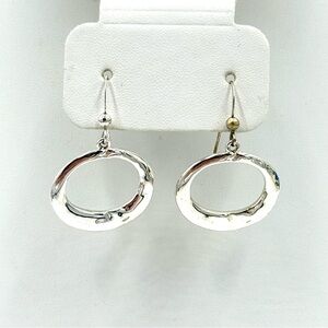 Sterling Silver Hoop Dangle Pierced Earrings